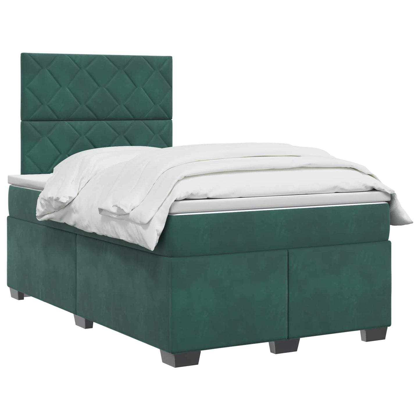 Letto box spring con materasso Verde Scuro 120 x 190 cm Velluto | homemem39