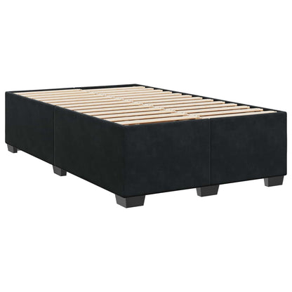 Letto box spring con materasso Nero 120 x 200 cm Velluto