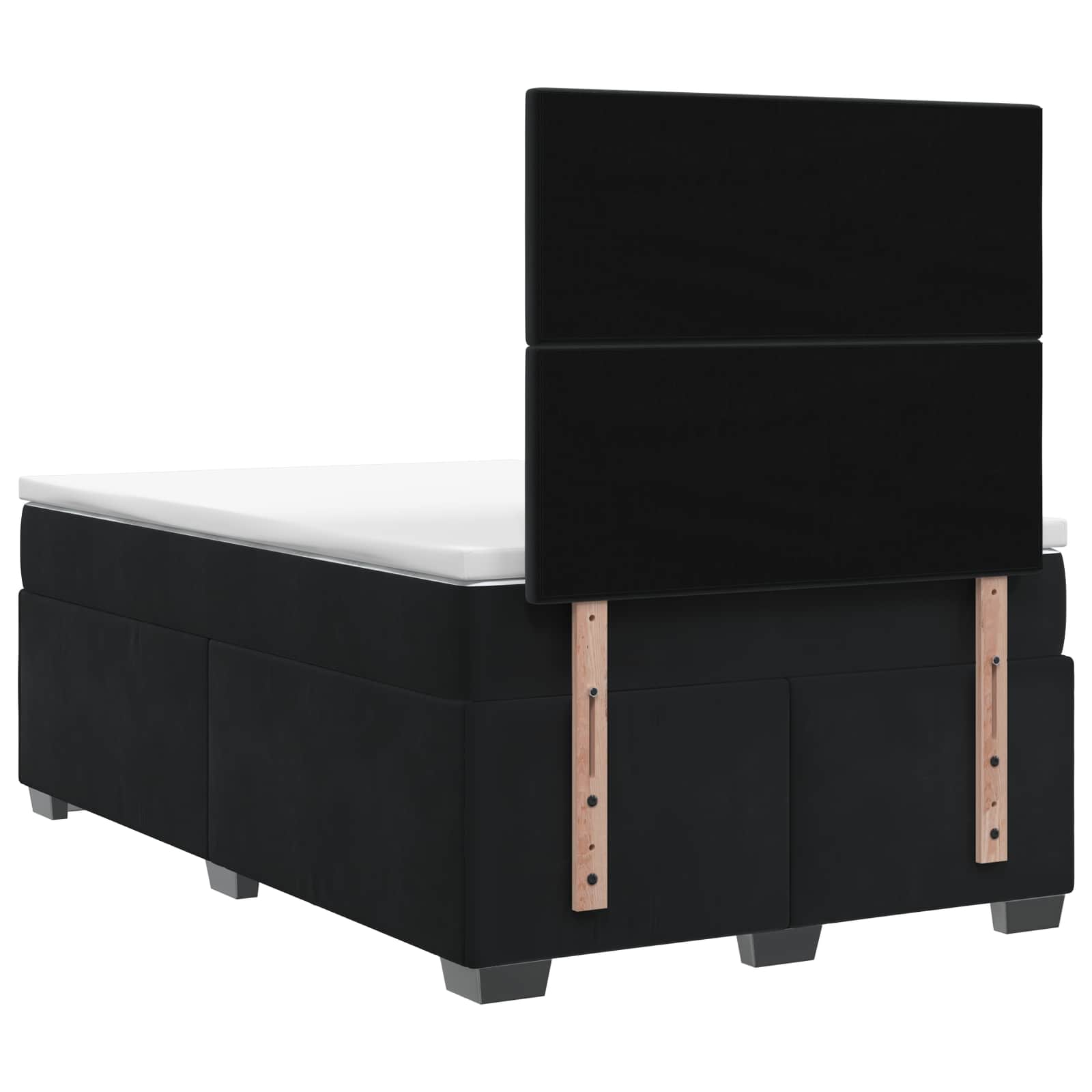 Letto box spring con materasso Nero 120 x 200 cm Velluto | homemem39