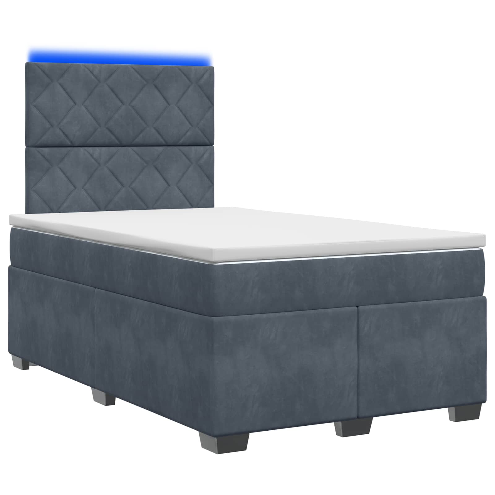 Letto box spring con materasso Grigio Scuro 120 x 200 cm | homemem39
