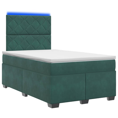 Letto box spring con materasso Verde Scuro 120 x 200 cm Velluto | homemem39