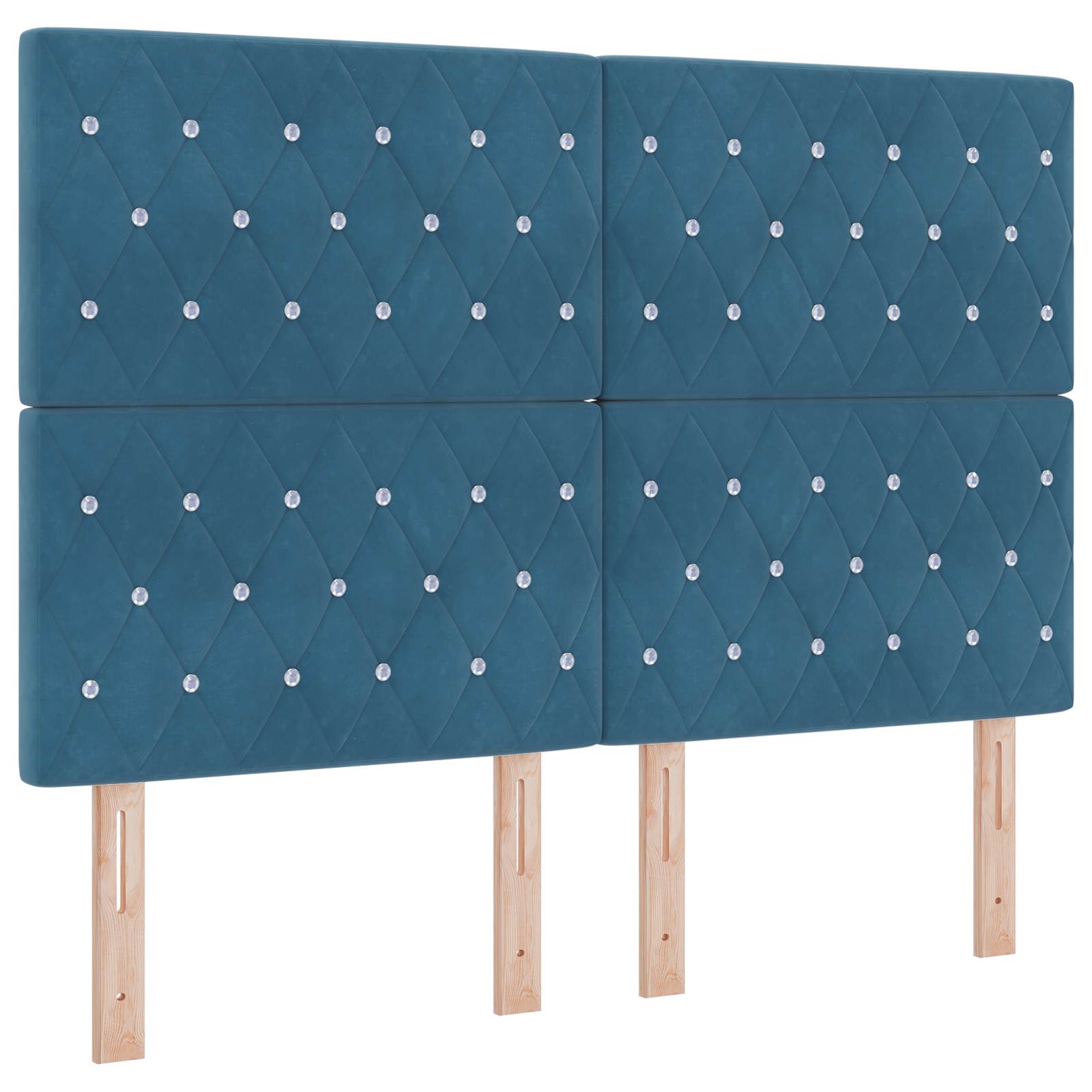 Letto box spring con materasso Blu 140 x 190 cm Velluto | homemem39