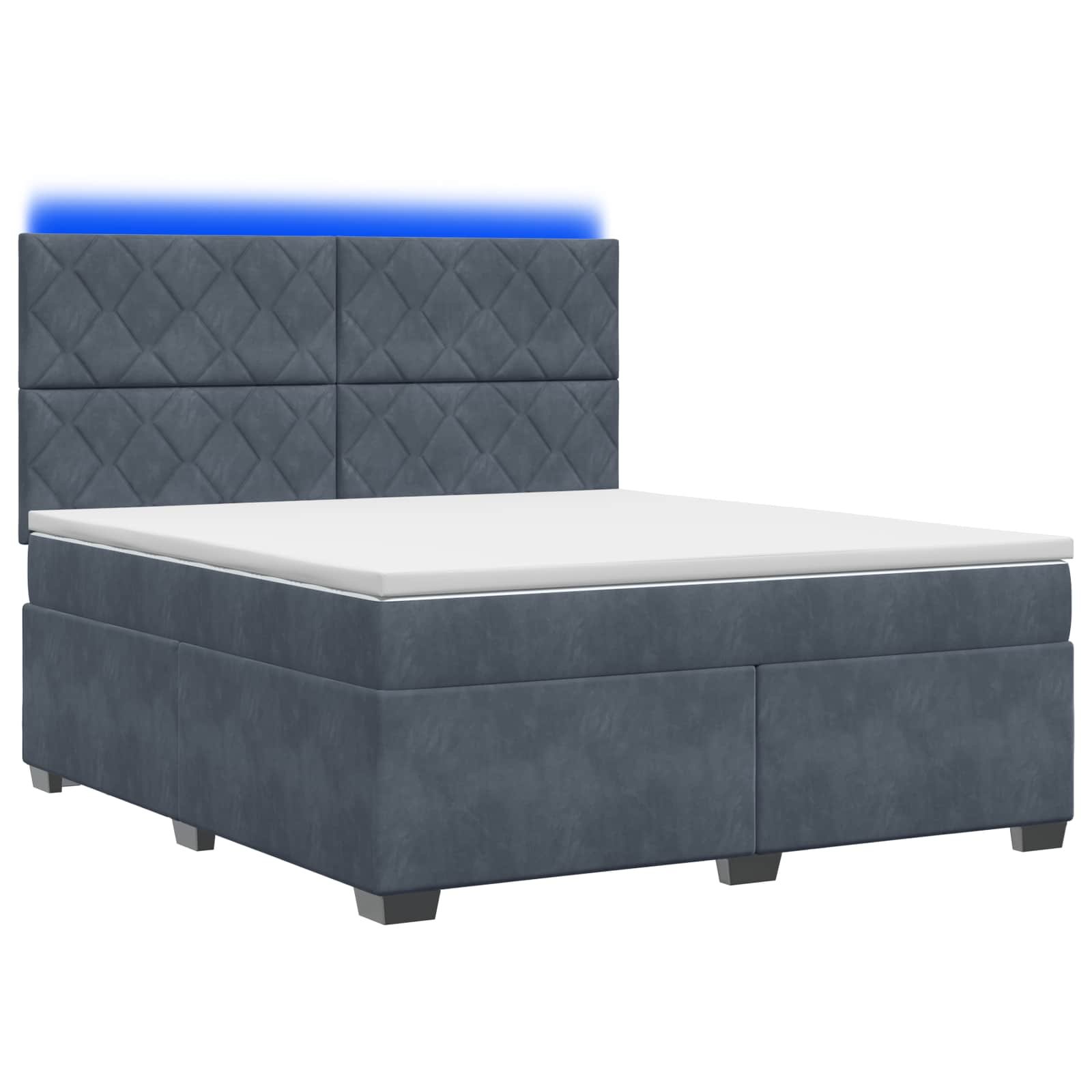 Letto box spring con materasso Grigio Scuro 140 x 190 cm | homemem39