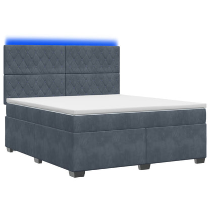 Letto box spring con materasso Grigio Scuro 140 x 200 cm