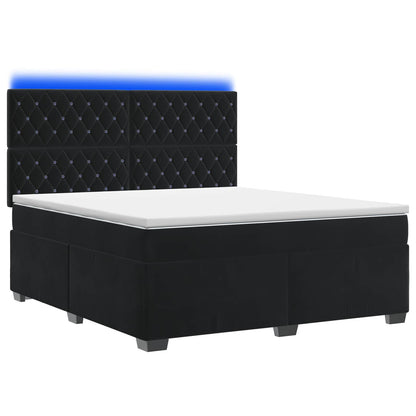 Letto box spring con materasso Nero 140 x 200 cm Velluto | homemem39