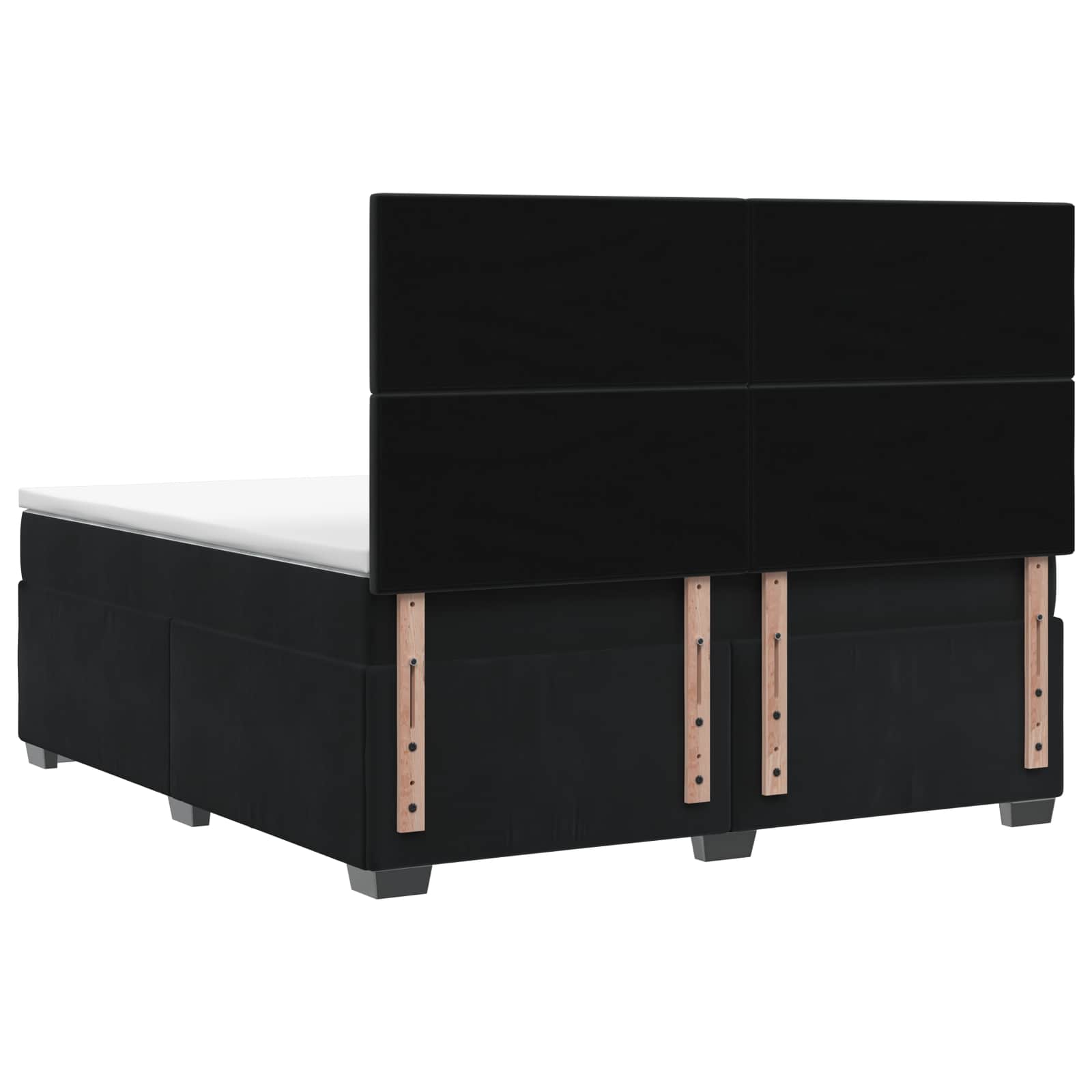 Letto box spring con materasso Nero 140 x 200 cm Velluto | homemem39