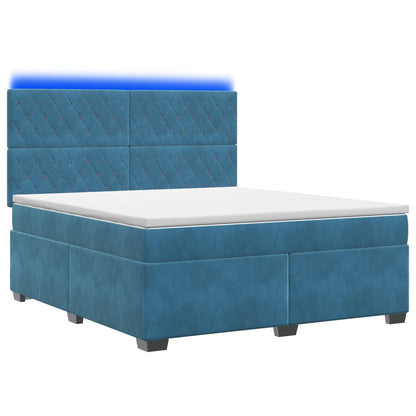 Letto box spring con materasso Blu 140 x 200 cm Velluto | homemem39