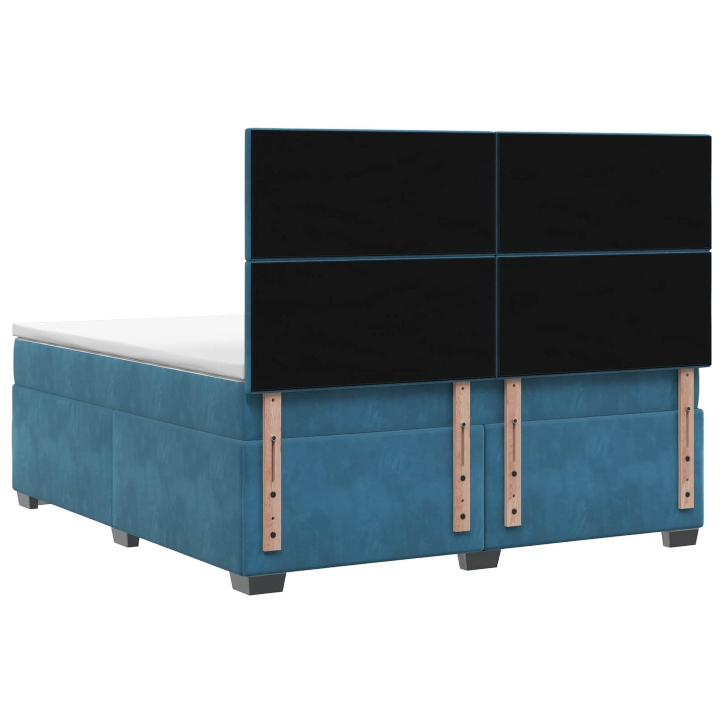 Letto box spring con materasso Blu 140 x 200 cm Velluto | homemem39