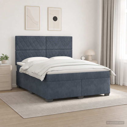 Letto box spring con materasso Grigio Scuro 160 x 200 cm | homemem39