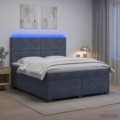 Letto box spring con materasso Grigio Scuro 160 x 200 cm | homemem39