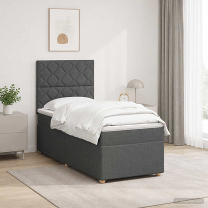 Letto box spring con materasso Grigio Scuro 80 x 200 cm Tessuto | homemem39