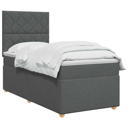 Letto box spring con materasso Grigio Scuro 80 x 200 cm Tessuto | homemem39