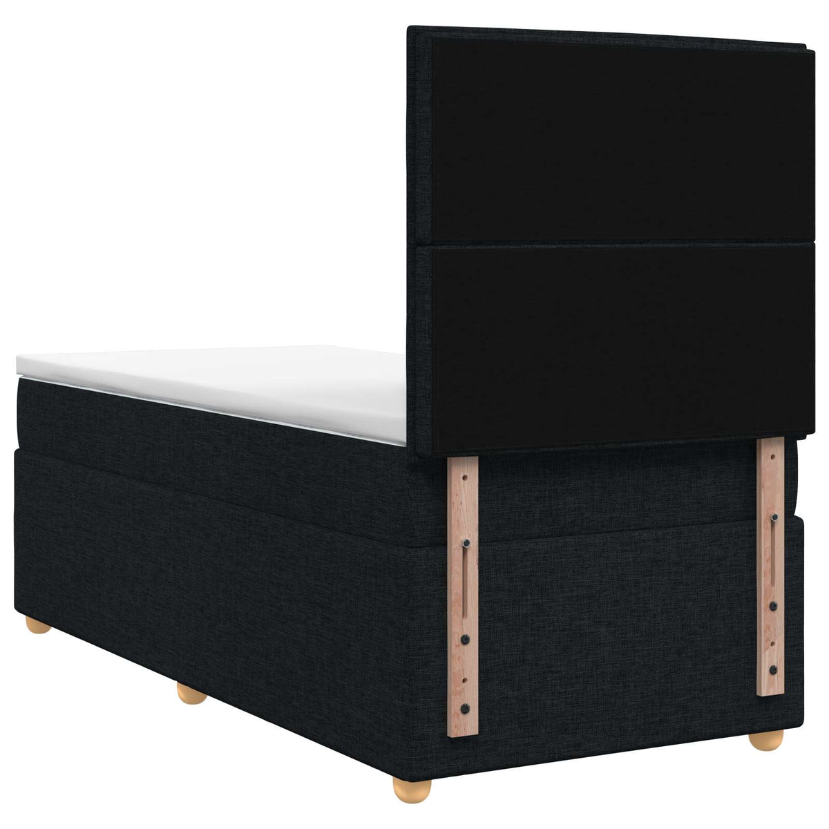 Letto box spring con materasso Nero 90 x 200 cm Tessuto | homemem39