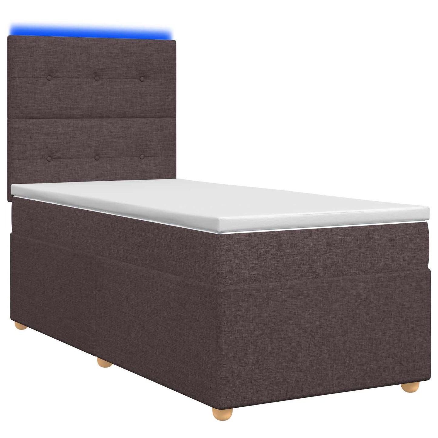 Letto box spring con materasso Marrone Scuro 100 x 200 cm | homemem39