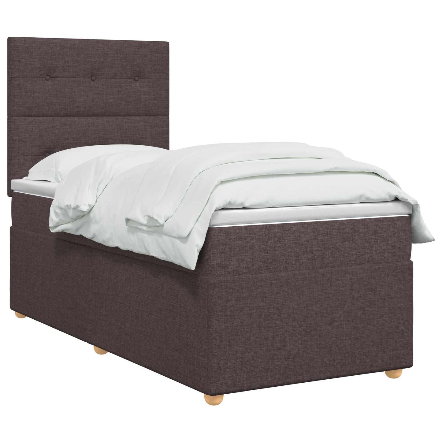 Letto box spring con materasso Marrone Scuro 100 x 200 cm | homemem39