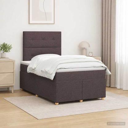 Letto box spring con materasso Marrone Scuro 120 x 200 cm