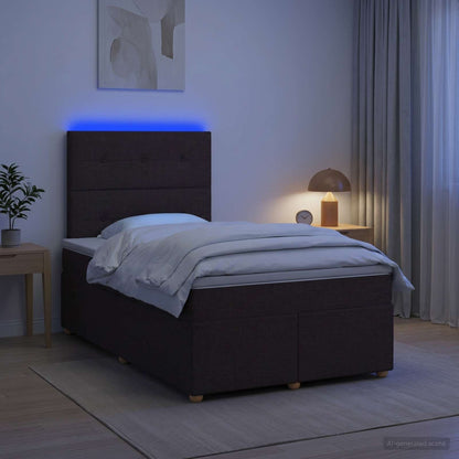 Letto box spring con materasso Marrone Scuro 120 x 200 cm
