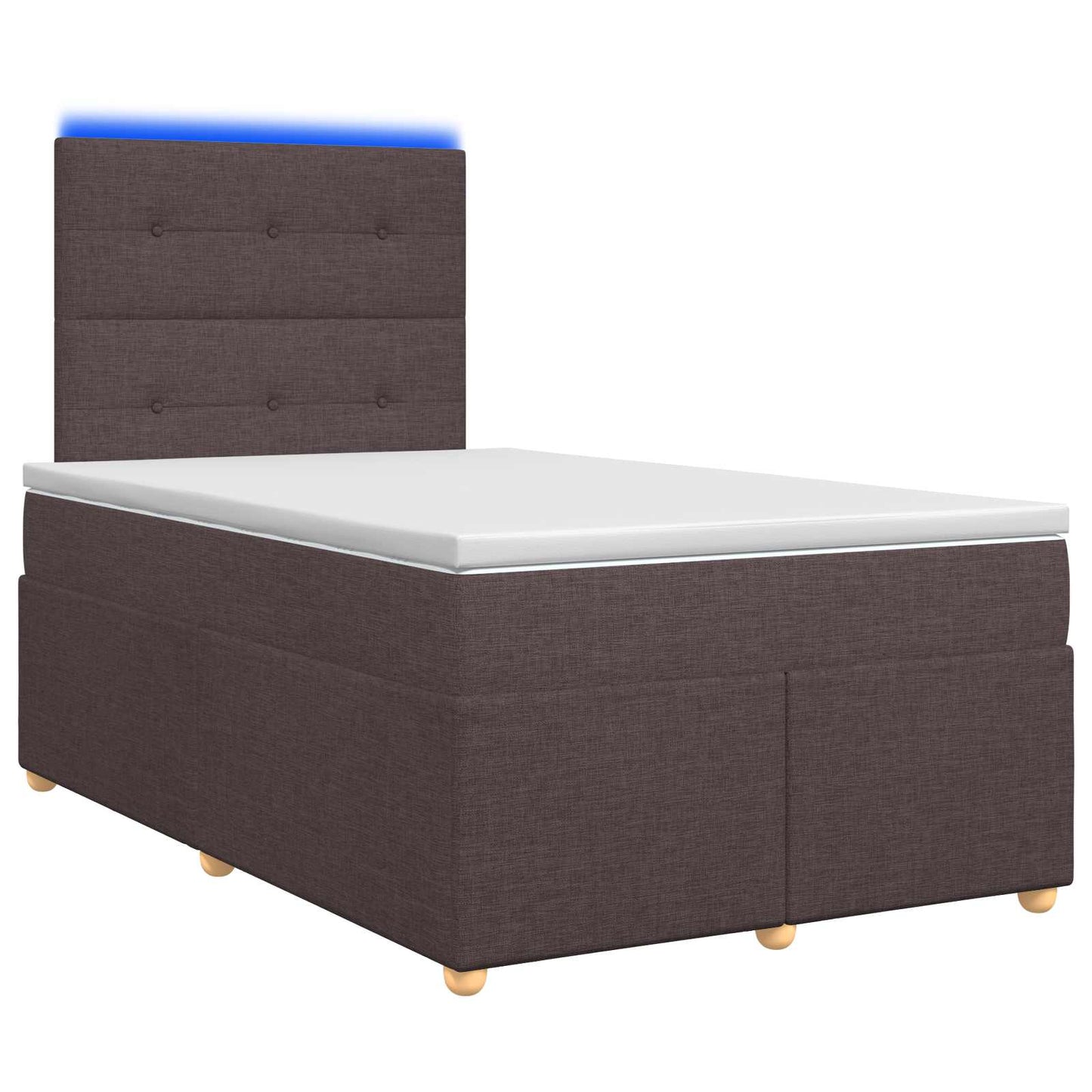 Letto box spring con materasso Marrone Scuro 120 x 190 cm