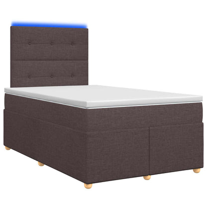 Letto box spring con materasso Marrone Scuro 120 x 190 cm