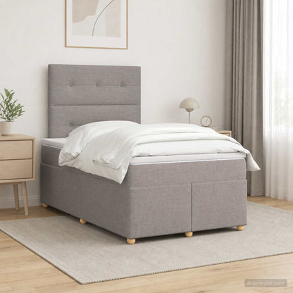 Letto box spring con materasso Tortora 120 x 200 cm Tessuto