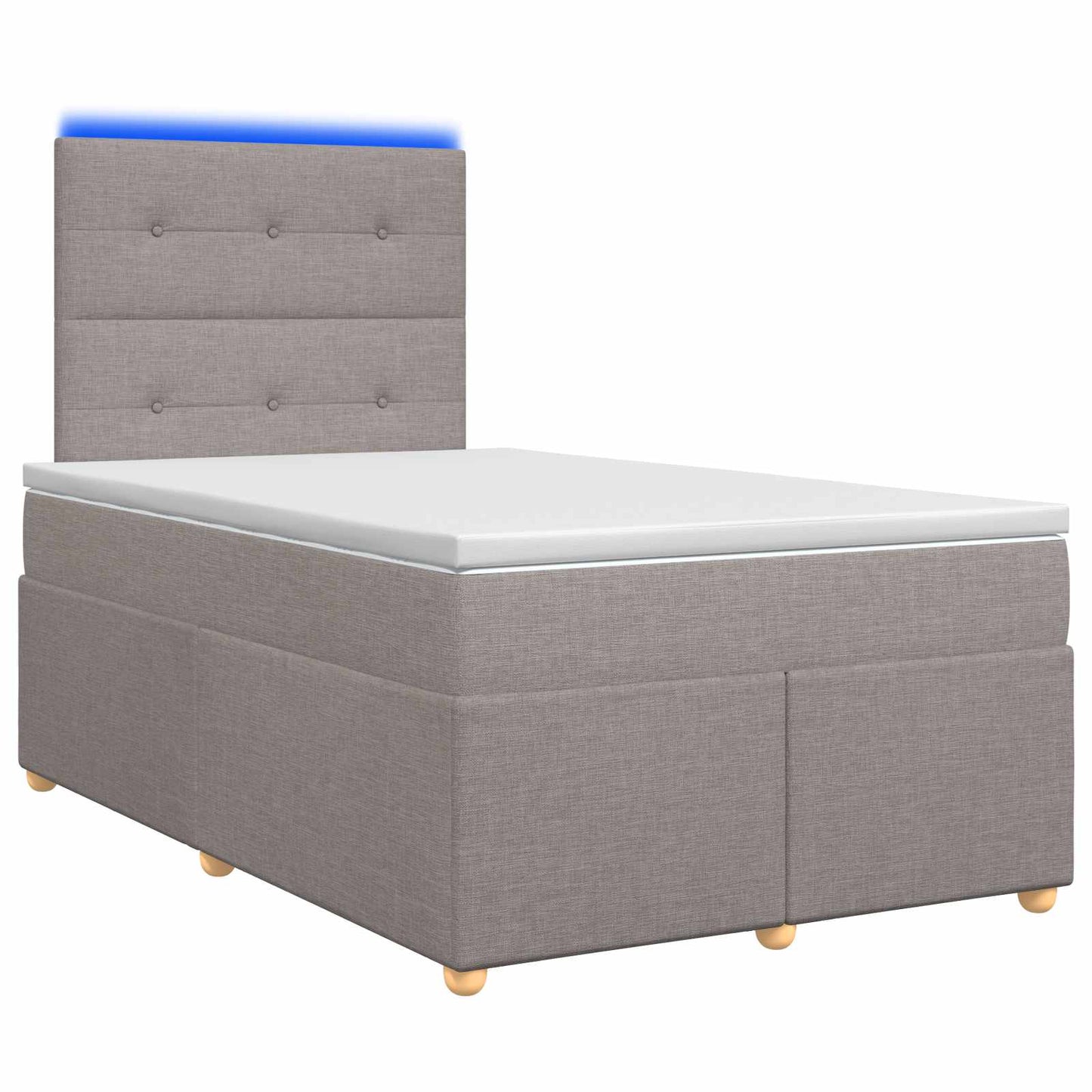 Letto box spring con materasso Tortora 120 x 190 cm Tessuto