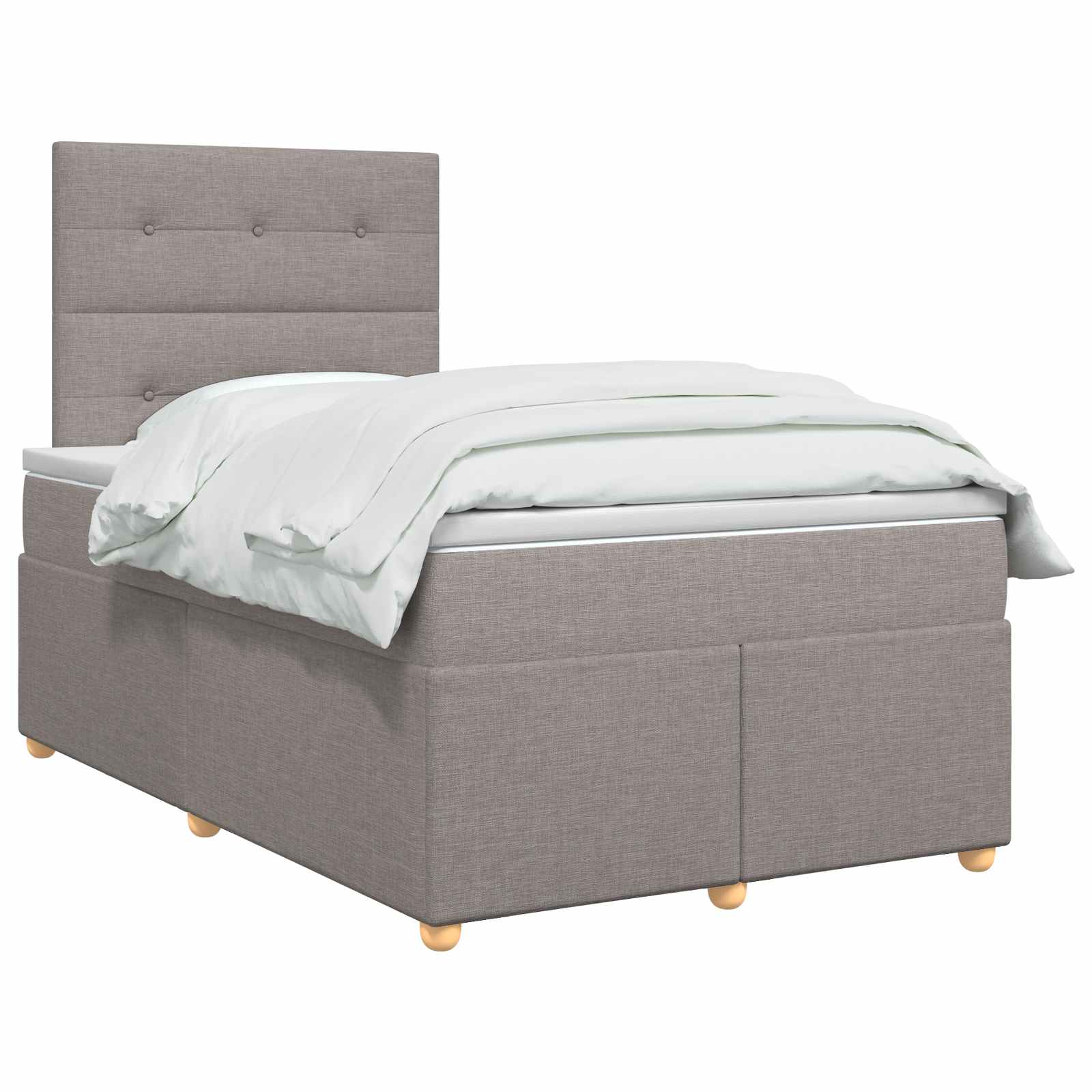 Letto box spring con materasso Tortora 120 x 200 cm Tessuto | homemem39