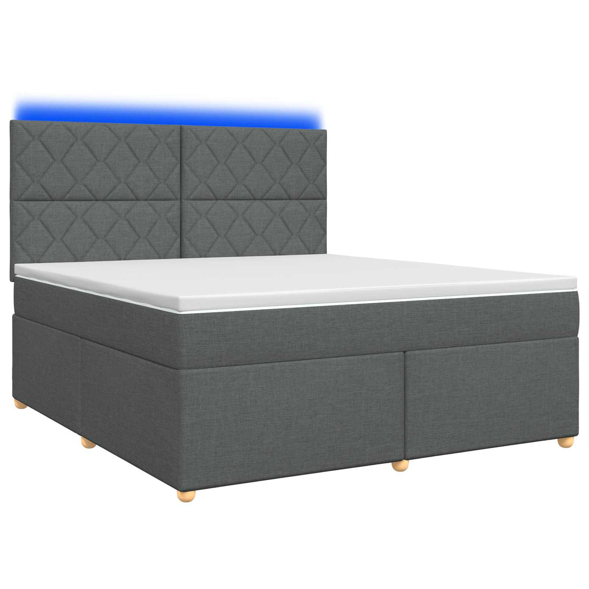 Letto box spring con materasso Grigio Scuro 140 x 200 cm
