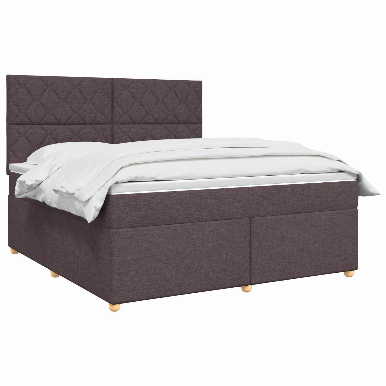 Letto box spring con materasso Marrone Scuro 140 x 200 cm | homemem39