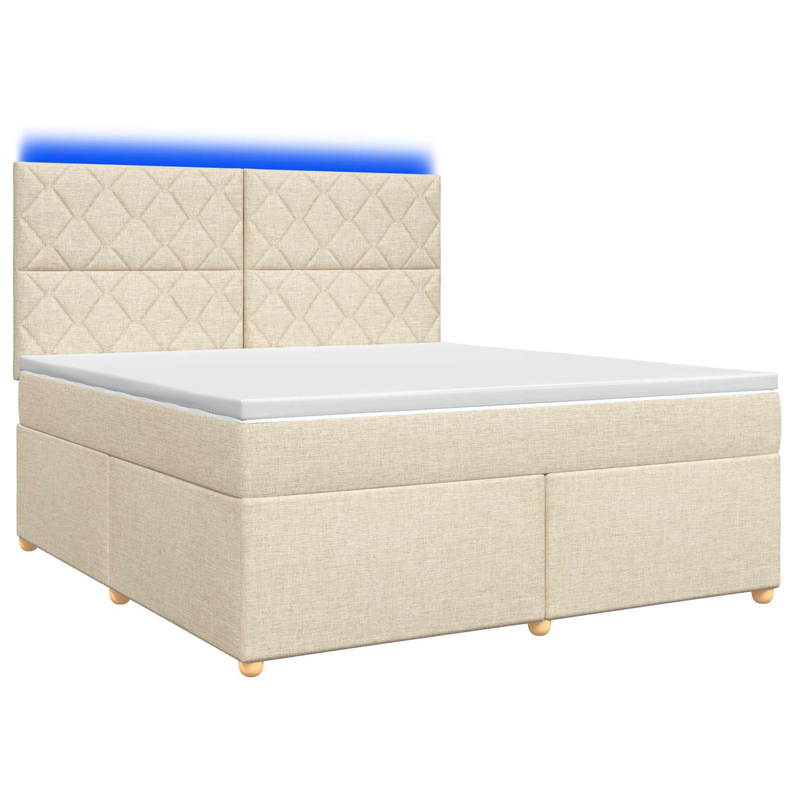 Letto box spring con materasso Crema 160 x 200 cm Tessuto | homemem39