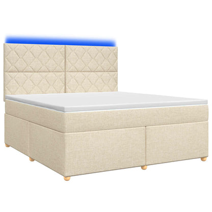 Letto box spring con materasso Crema 160 x 200 cm Tessuto | homemem39