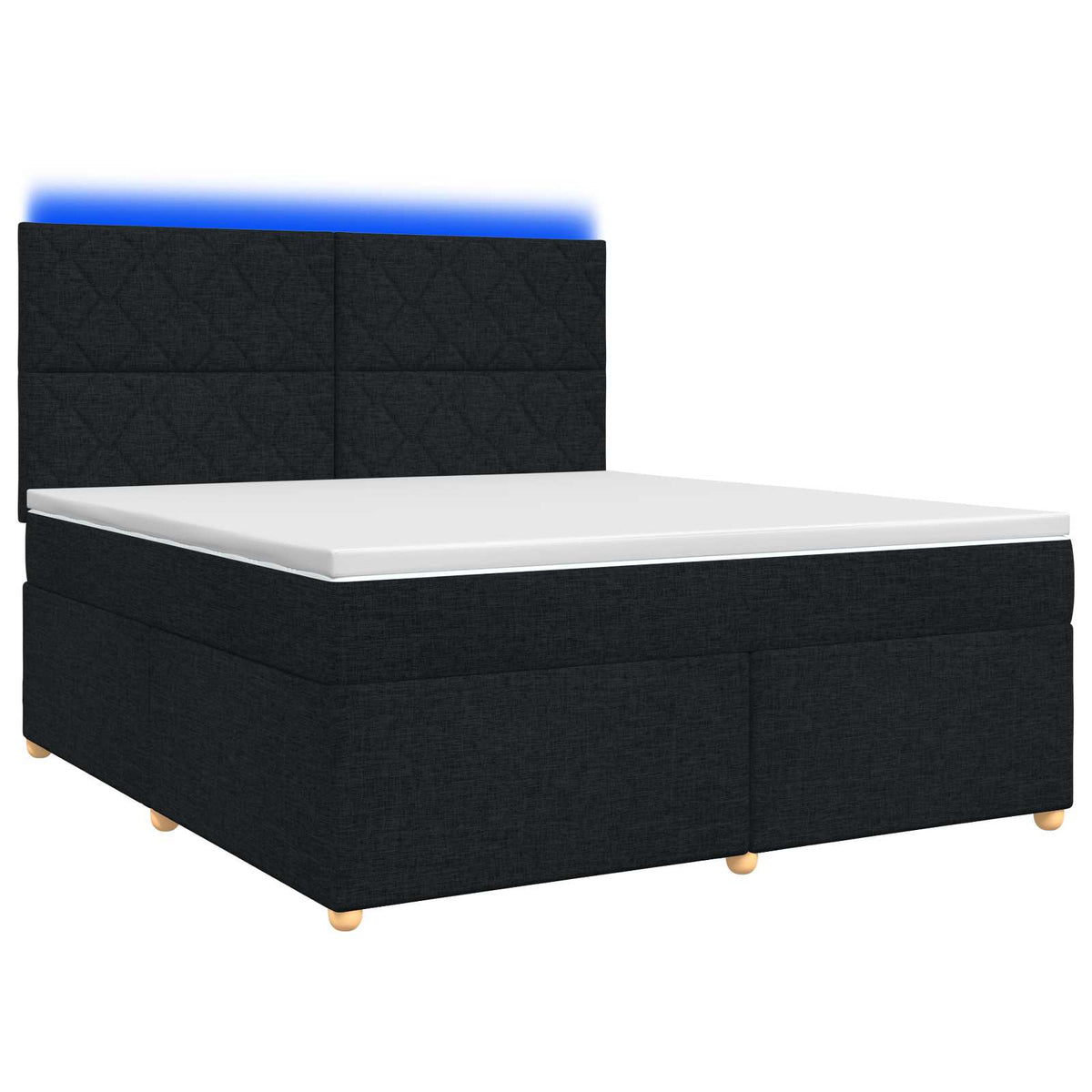 Letto box spring con materasso Nero 180 x 200 cm Tessuto | homemem39