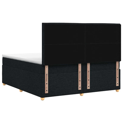 Letto box spring con materasso Nero 180 x 200 cm Tessuto | homemem39