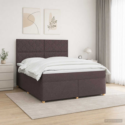 Letto box spring con materasso Marrone Scuro 140 x 200 cm | homemem39