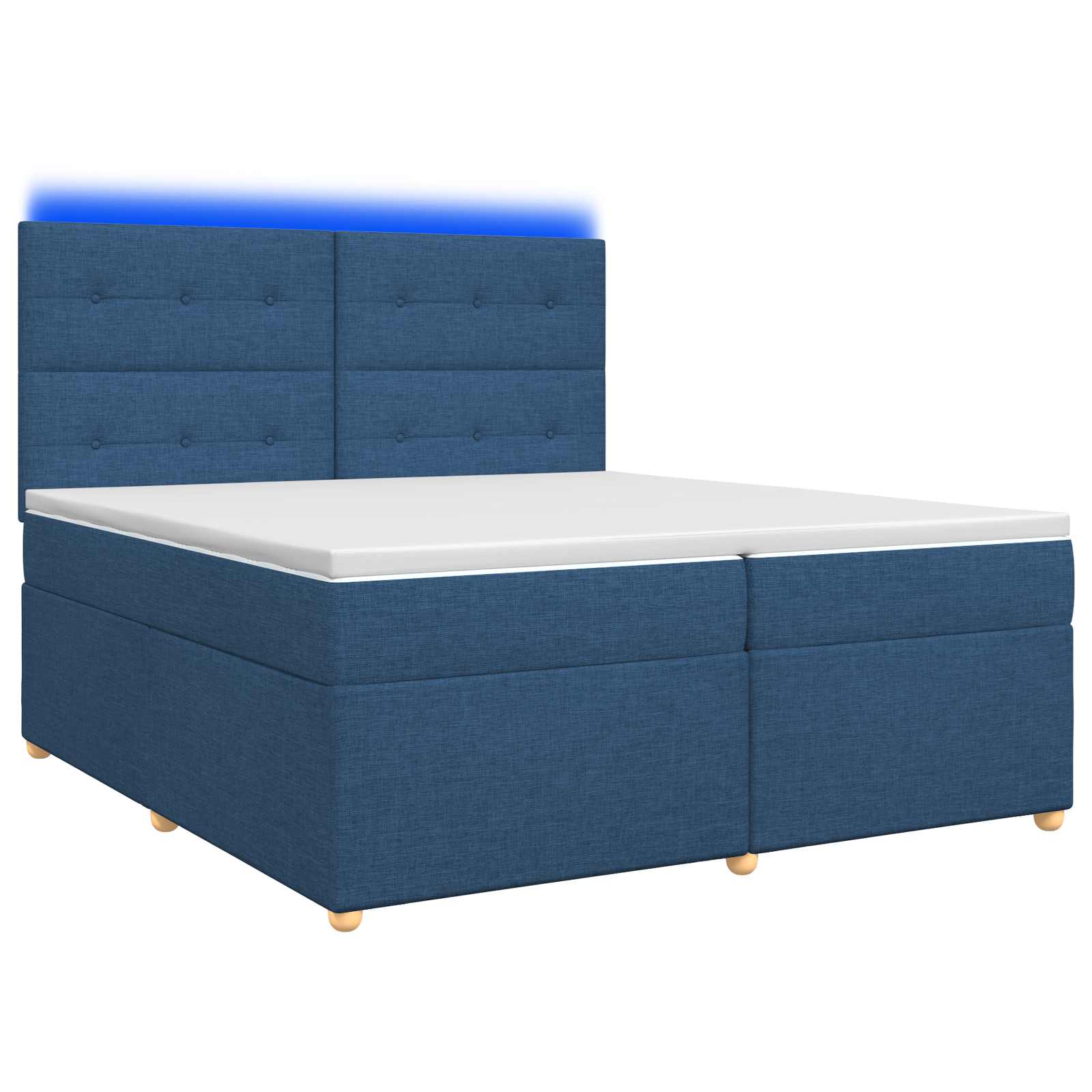 Letto box spring con materasso Blu 200 x 200 cm Tessuto | homemem39