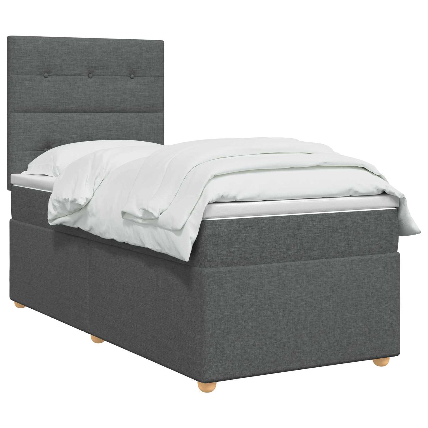 Letto Box Spring LED con Materasso Grigio Scuro 90 x 190 cm | homemem39