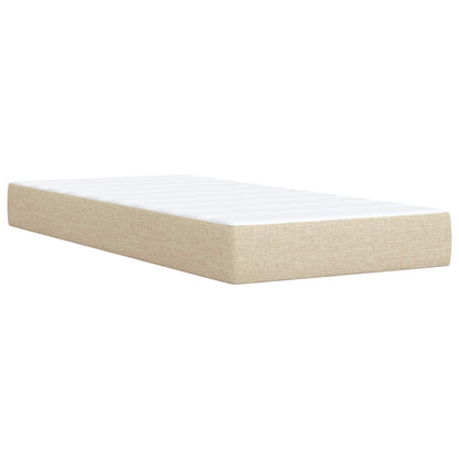 Letto Box Spring LED con Materasso Crema 80 x 200 cm Tessuto | homemem39