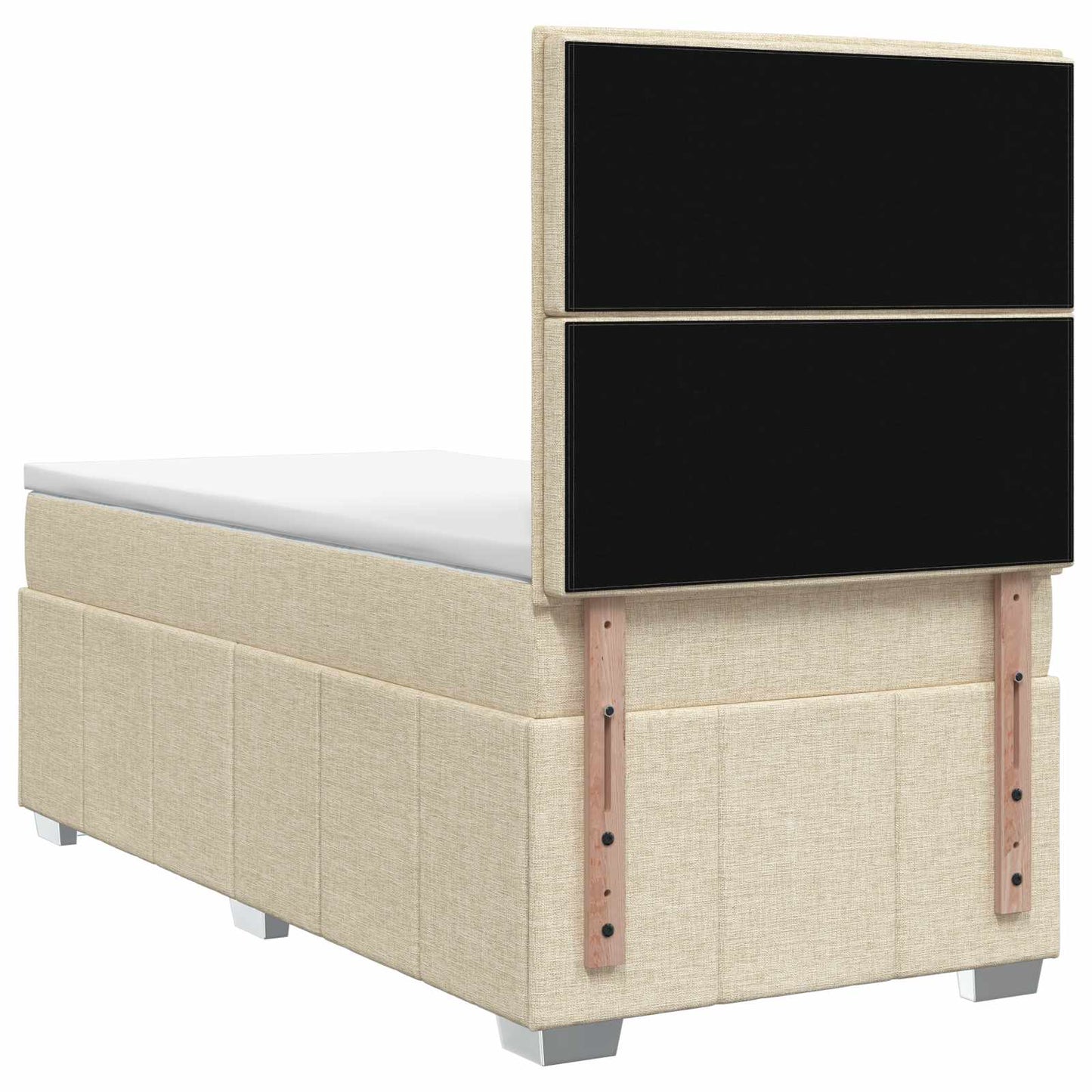 Letto Box Spring LED con Materasso Crema 80 x 200 cm Tessuto | homemem39