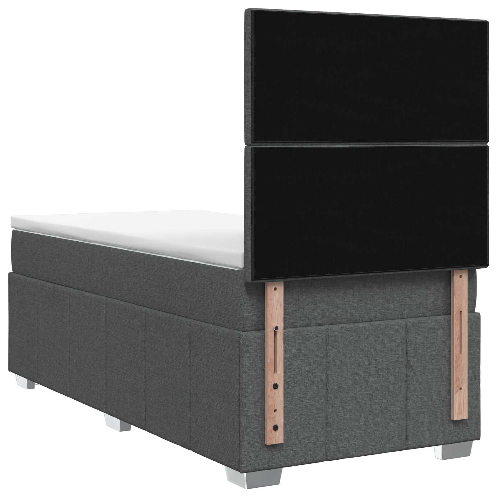 Letto Box Spring LED con Materasso Grigio Scuro 90 x 190 cm | homemem39