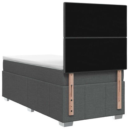 Letto Box Spring LED con Materasso Grigio Scuro 90 x 190 cm | homemem39