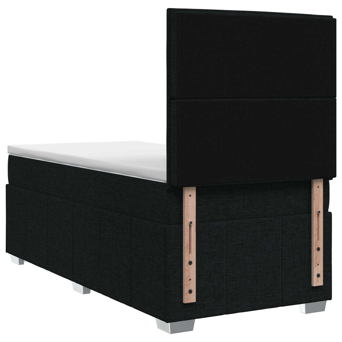 Letto Box Spring LED con Materasso Nero 90 x 200 cm Tessuto | homemem39