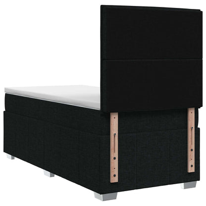 Letto Box Spring LED con Materasso Nero 90 x 200 cm Tessuto | homemem39