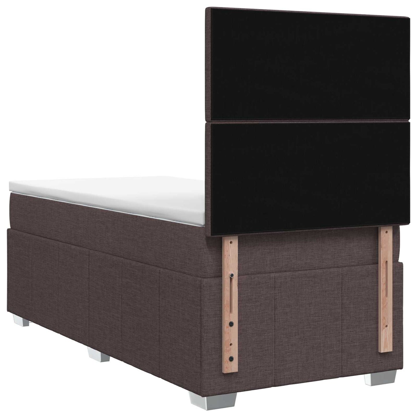Letto Box Spring LED con Materasso Marrone Scuro 100 x 200 cm | homemem39