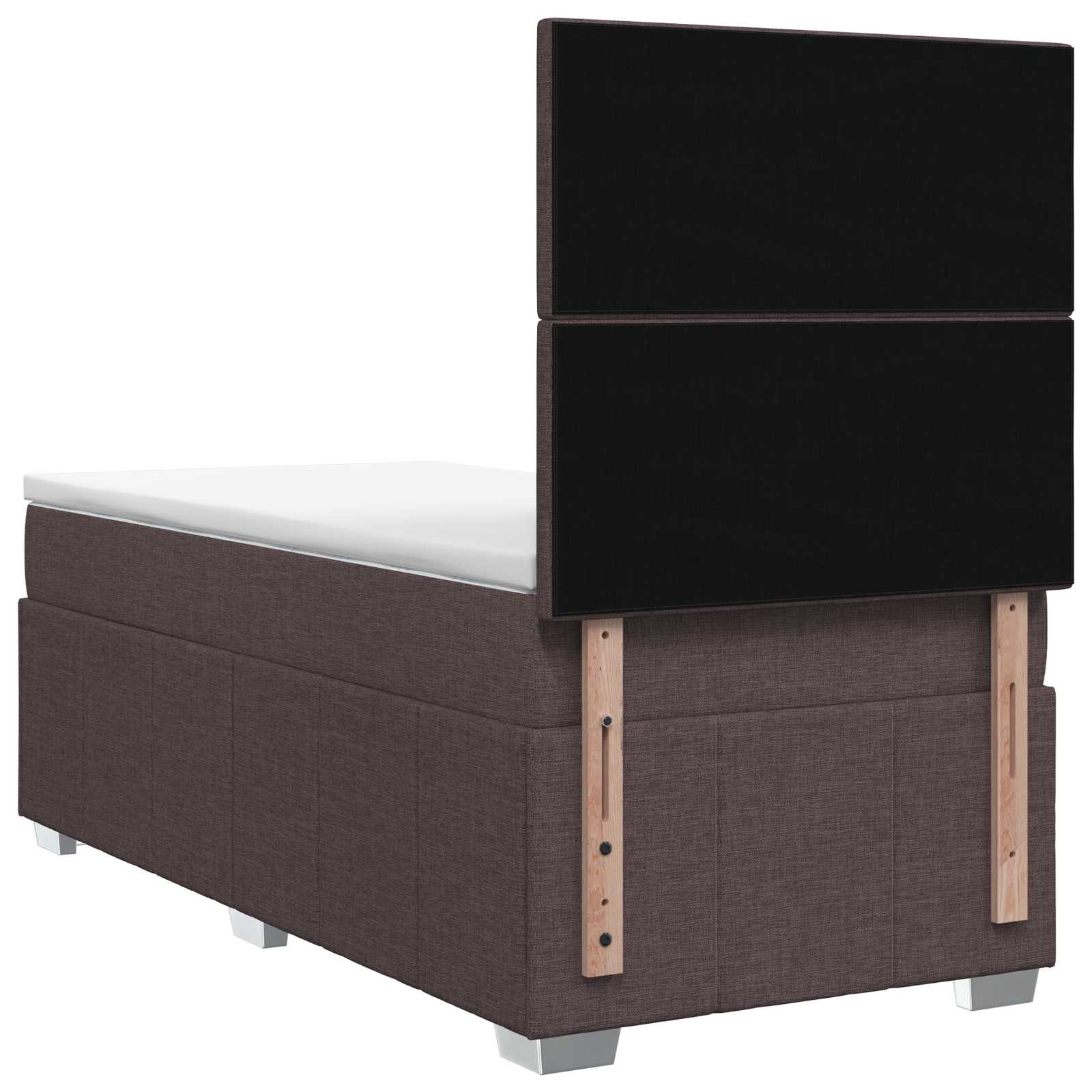 Letto Box Spring LED con Materasso Marrone Scuro 100 x 200 cm | homemem39