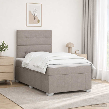 Letto Box Spring LED con Materasso Tortora 120 x 190 cm Tessuto | homemem39