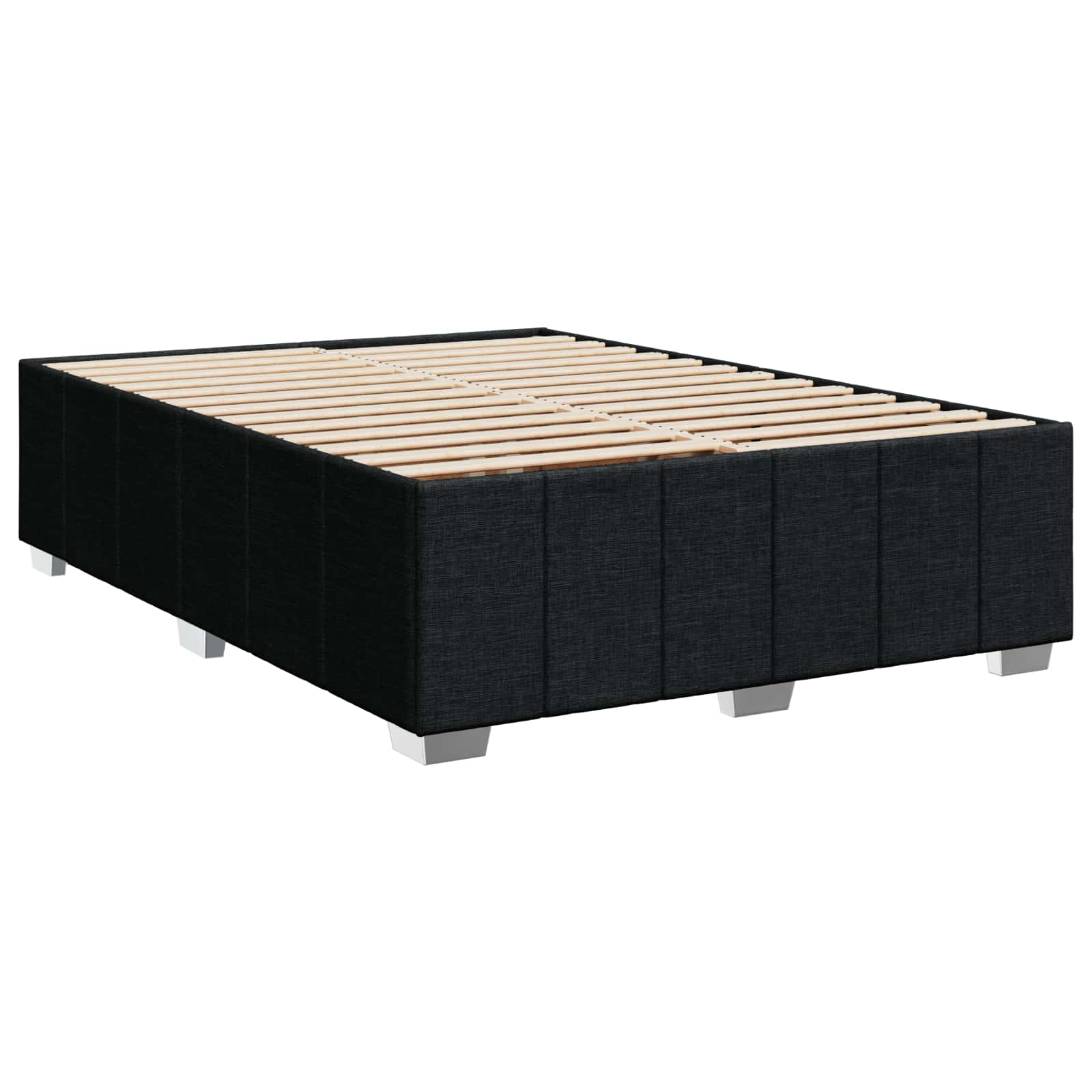 Letto Box Spring LED con Materasso Nero 140 x 190 cm Tessuto | homemem39