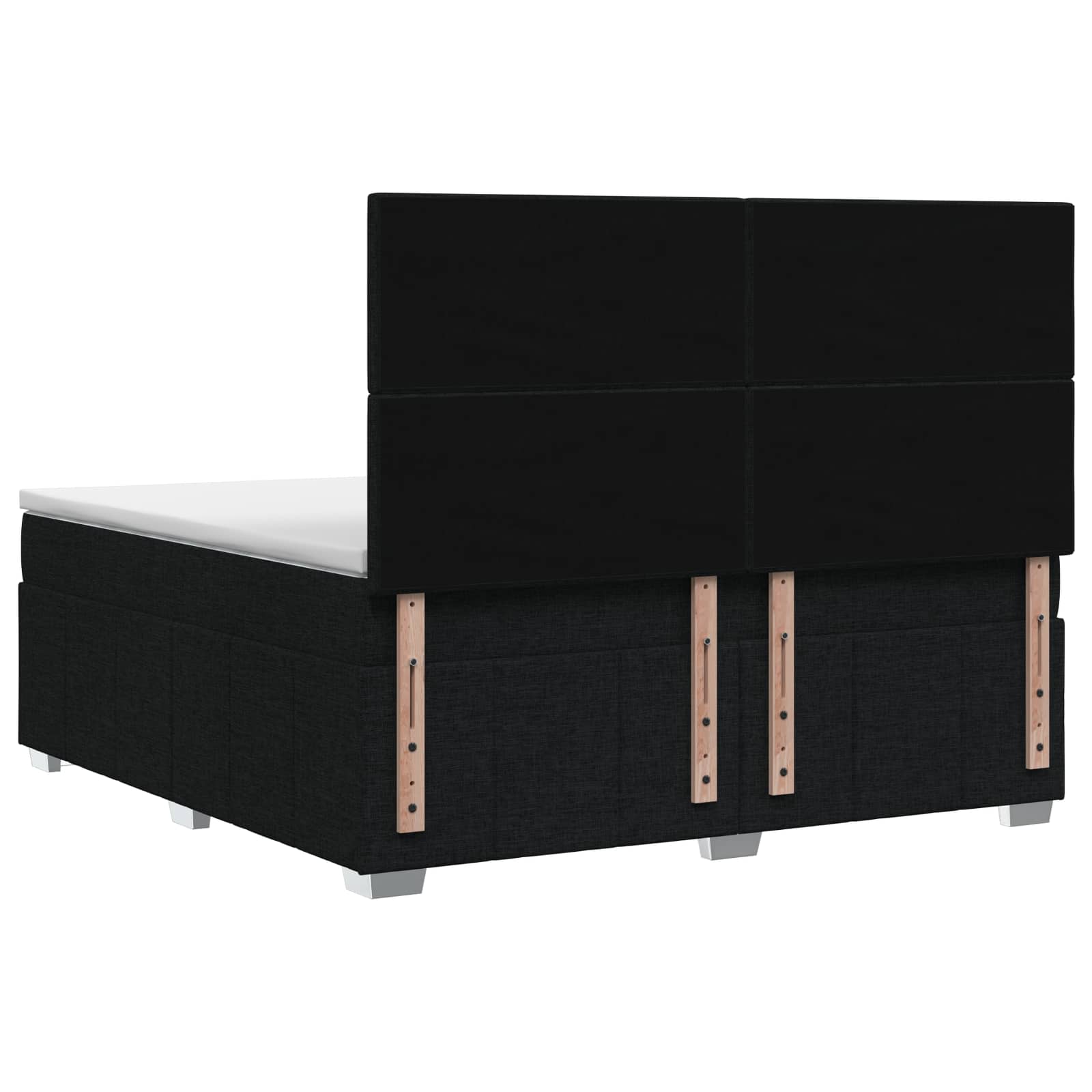 Letto Box Spring LED con Materasso Nero 140 x 190 cm Tessuto | homemem39