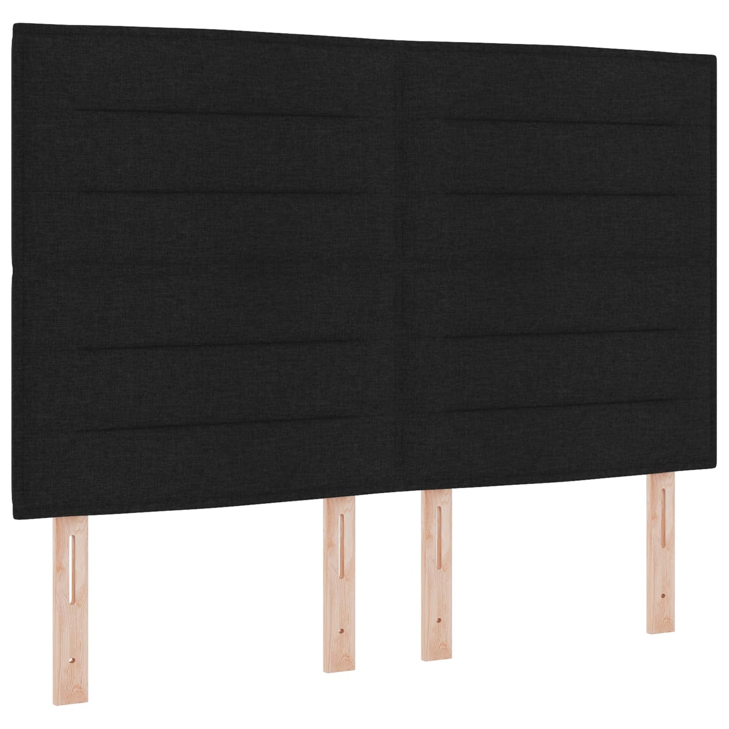 Letto Box Spring LED con Materasso Nero 140 x 200 cm Tessuto