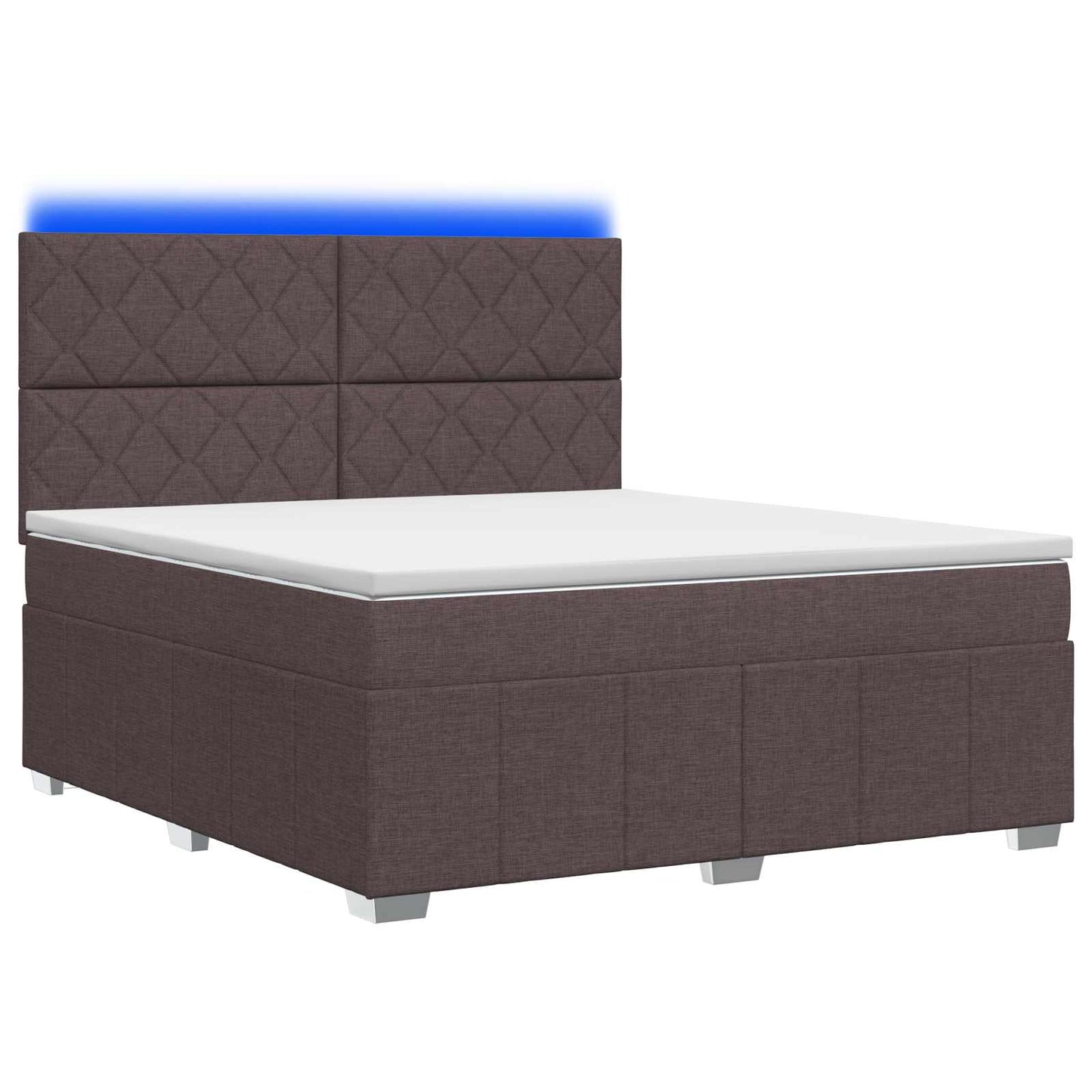 Letto Box Spring LED con Materasso Marrone Scuro 140 x 200 cm | homemem39