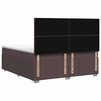 Letto Box Spring LED con Materasso Marrone Scuro 140 x 200 cm | homemem39