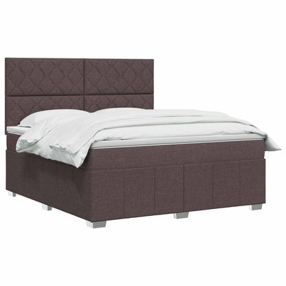 Letto Box Spring LED con Materasso Marrone Scuro 140 x 200 cm | homemem39